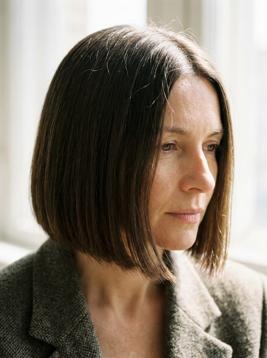 Blunt Bob mit Mittelscheitel - Kurzhaarfrisur für feines Haar